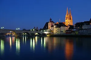 Old town of Regensburg with Stadtamhof