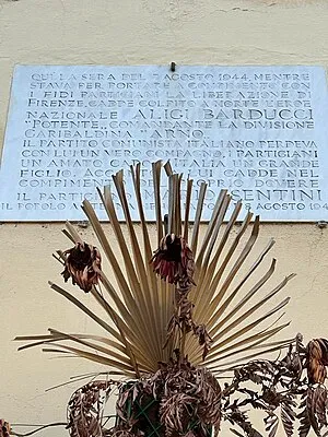 Monument and plaque to Aligi Barducci 'Potente' and Mario Sentini